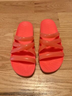 CROCS Women’s Watermelon Splash Multi-Strap Slide Sandals